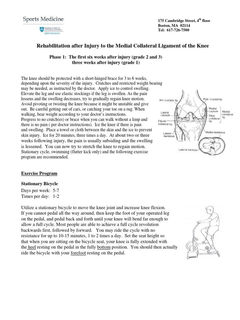 Medial Collateral Ligament Injury (MCL) Rehabilitation | Knee ...