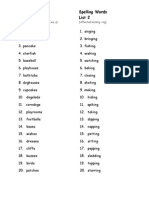 Spelling Words 2014-15