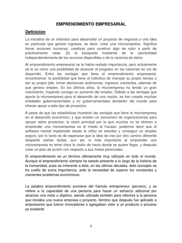 Emprendimiento: Claves para el Éxito Empresarial | PDF | Toma de ...