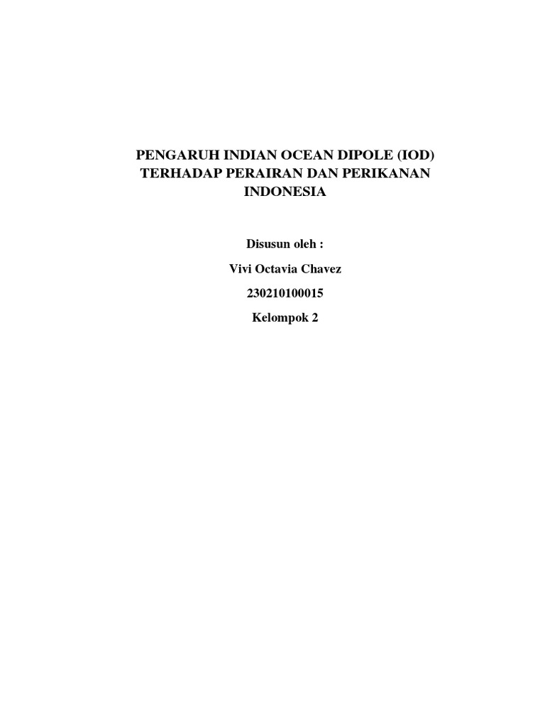 Kondisi Indian Ocean Dipole yang negatif