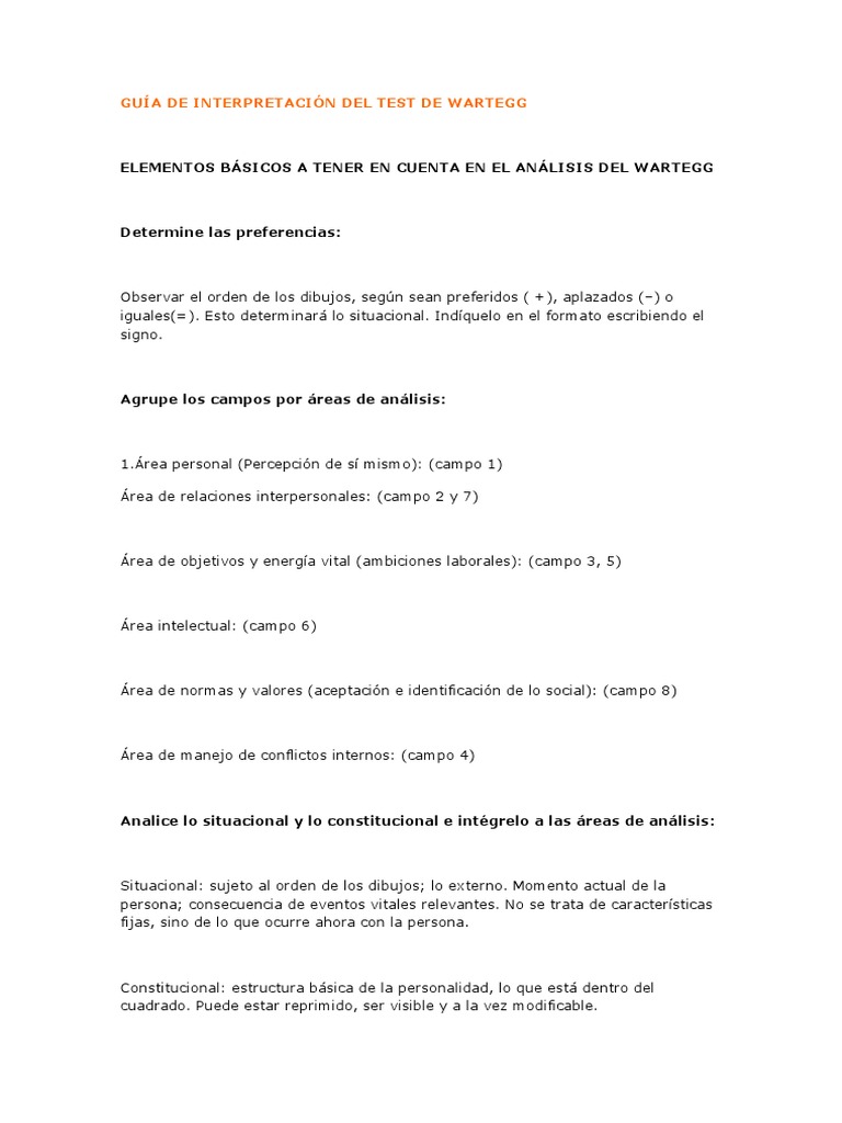 Test de Wartegg 8 Campos | PDF | Temor | Dibujo