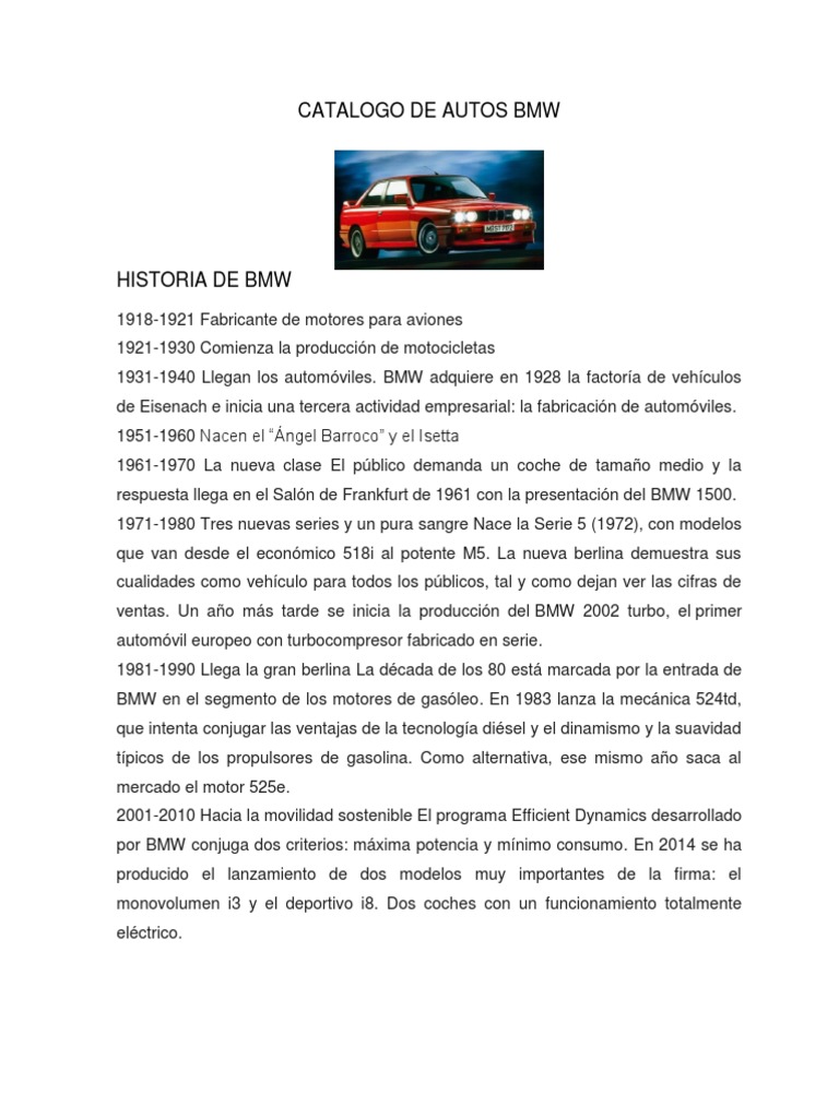 Catalogo de Autos BMW | PDF | BMW | Autos de Alemania