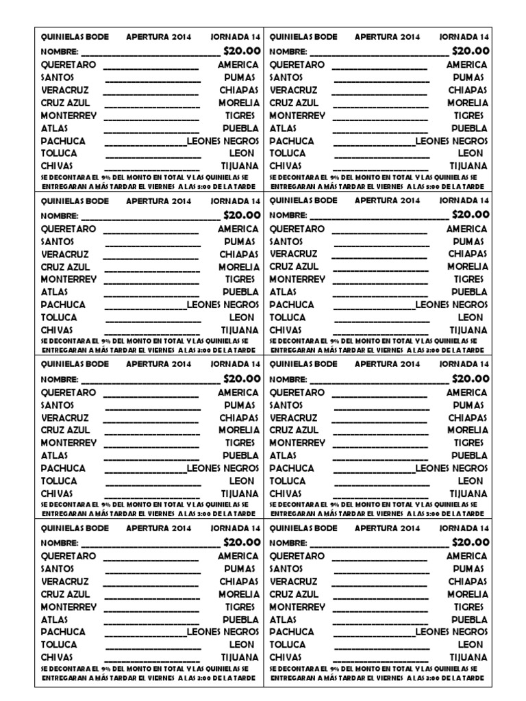 La quiniela jornada 14