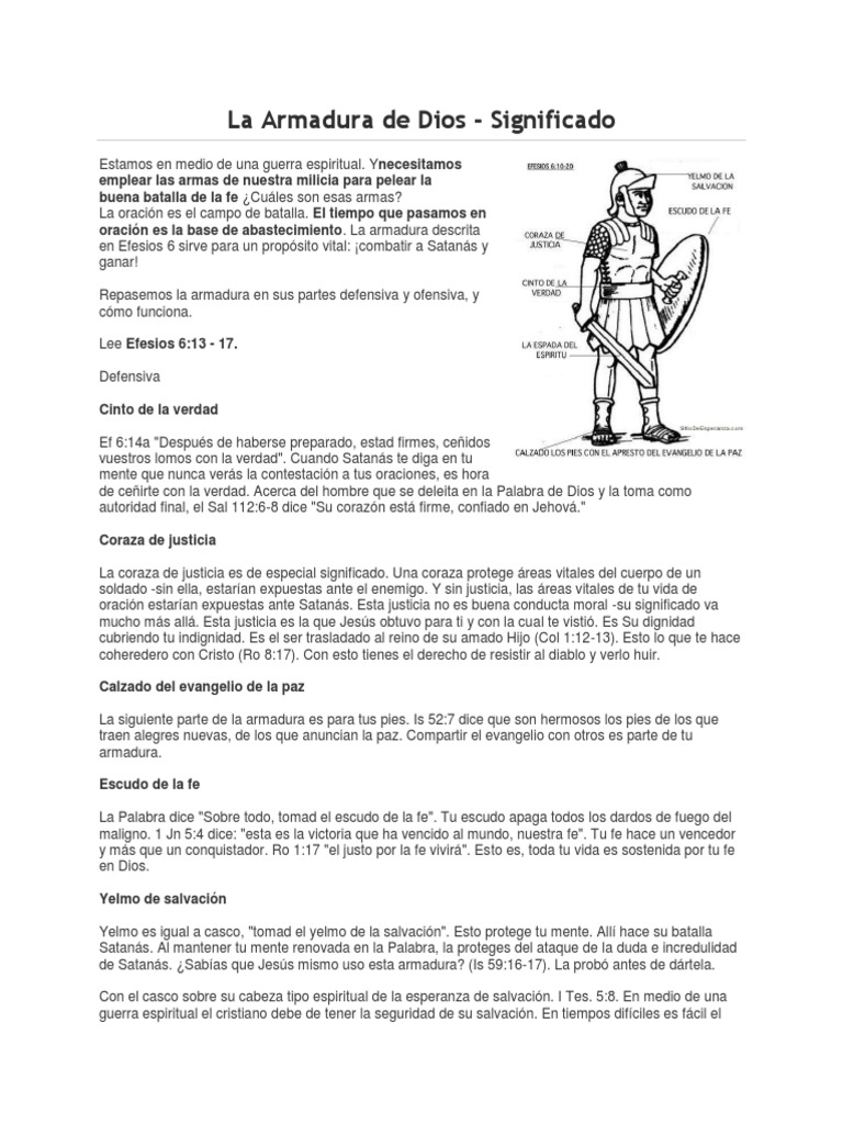 Significado de la Armadura de Dios | PDF | Fe | Salvación