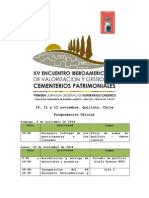 Programación Oficial XV Encuentro Iberoamericana de Cementerios Patrimoniales