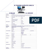 Notebook Toshiba Satélite Core I3
