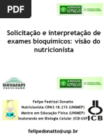 Prescricao e Interpretacao de Exames Laboratoriais Pelo Nutricionista