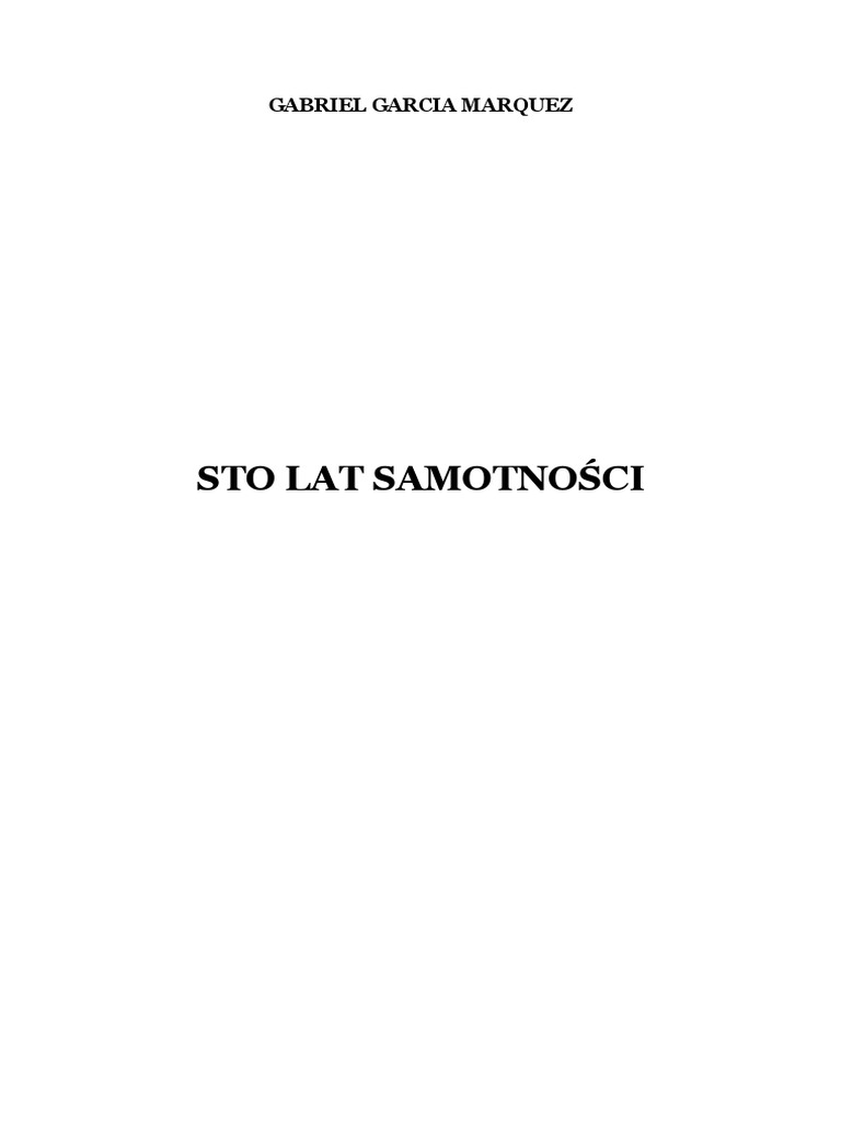 Sto lat samotnosci ebook pdf file download