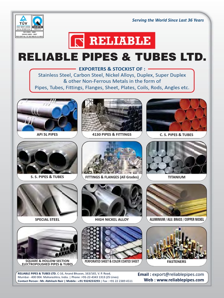 Product Catlogue Piping Material | PDF | Sheet Metal | Pipe (Fluid ...