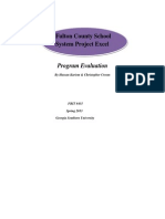 Program Evaluation Project Excel