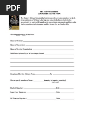 Community Service Form