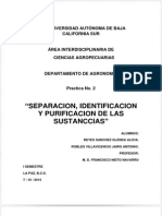 Separacion, Identificacion y Purificacion de Las Sustanccias