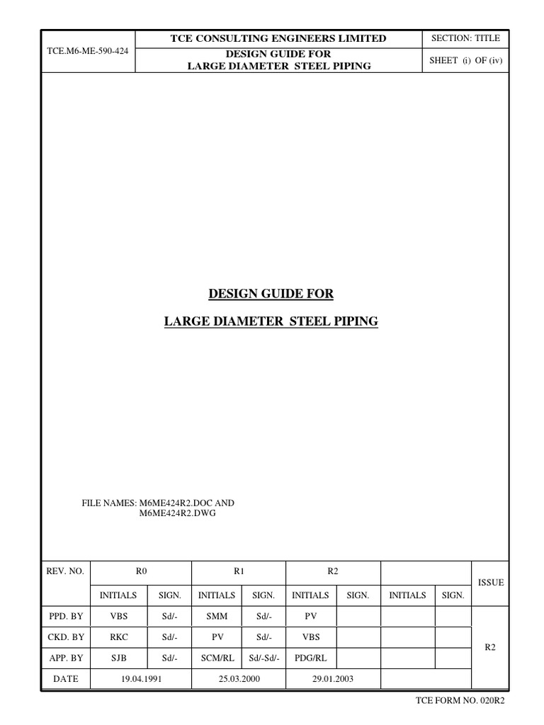 Large Diameter Steel Piping Design Guide | PDF | Pipe (Fluid Conveyance ...