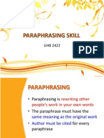 Paraphrasing Skill