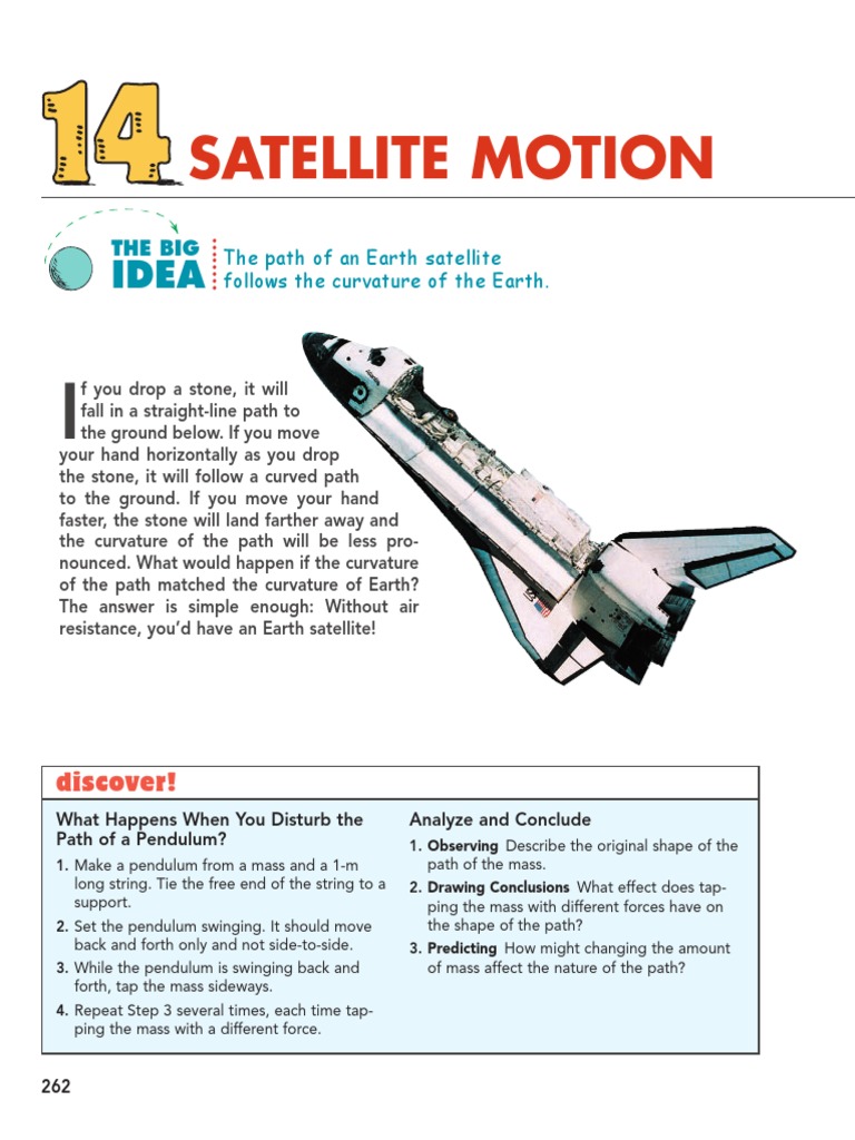 Satellite Motion Notes Orbit Ellipse