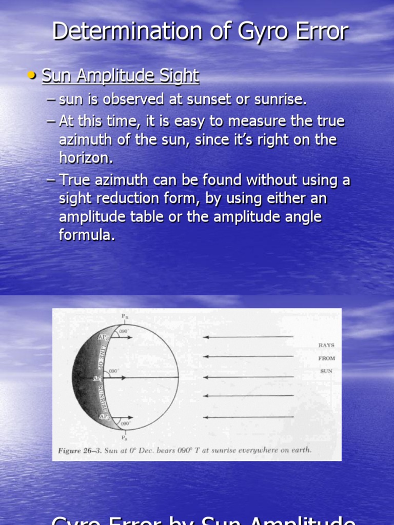 Gyro Error via Sun Amplitude Calculation | PDF