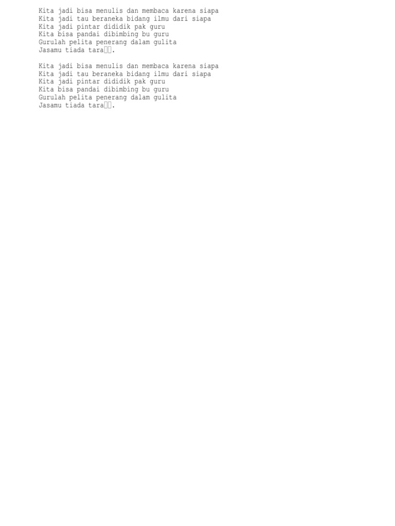Lirik Lagu Jasamu Guru