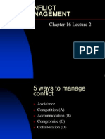 Conflict Management: Chapter 16 Lecture 2