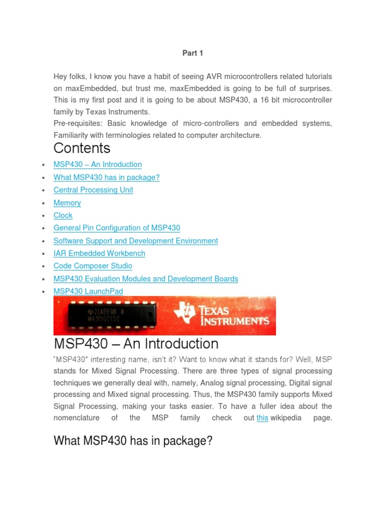Intro A Msp430 | PDF | Integer (Computer Science) | Computer Data Storage