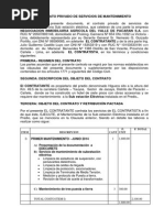 Contrato de Mantenimiento Sub Estacion