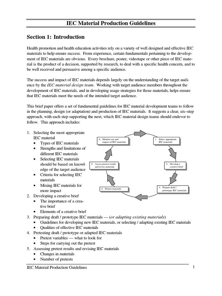 IEC Production Guidelines | PDF