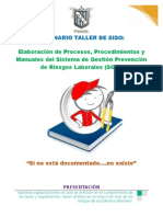 Seminario Taller Elaboración de Procesos, Procedimientos y Manuales Del Sistema de Gestión SGP