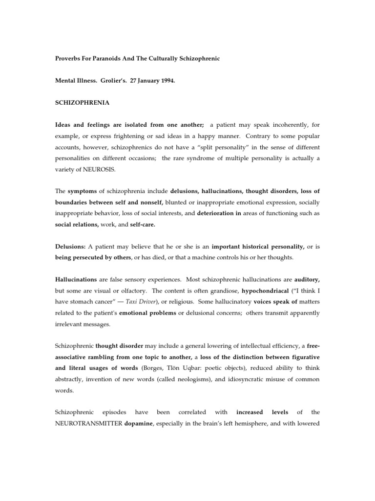 Articles on schizophrenia picture