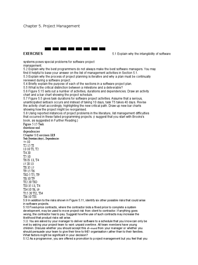 Software Project Management Exercises | PDF | Object (Computer Science ...