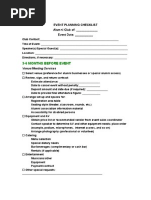 Event Planning Checklist