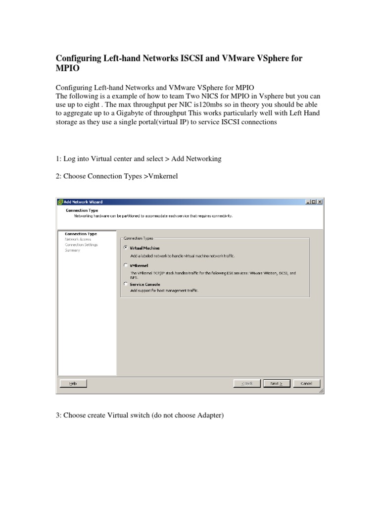 Configuring MPIO for LeftHand Networks | PDF | Computer Network ...