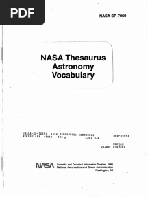 NASA Thesaurus - Astronomy Vocabulary