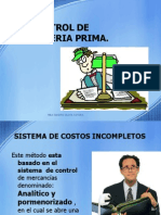 Costos - Control de Materia Prima