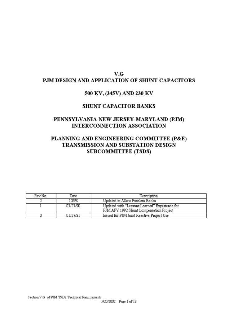 Guidelines for Design and Application of 500kV and 230kV Shunt