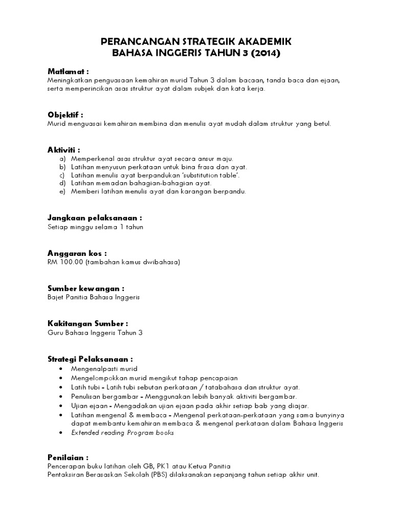 Perancangan Strategik Akademik Yr3 2014  PDF