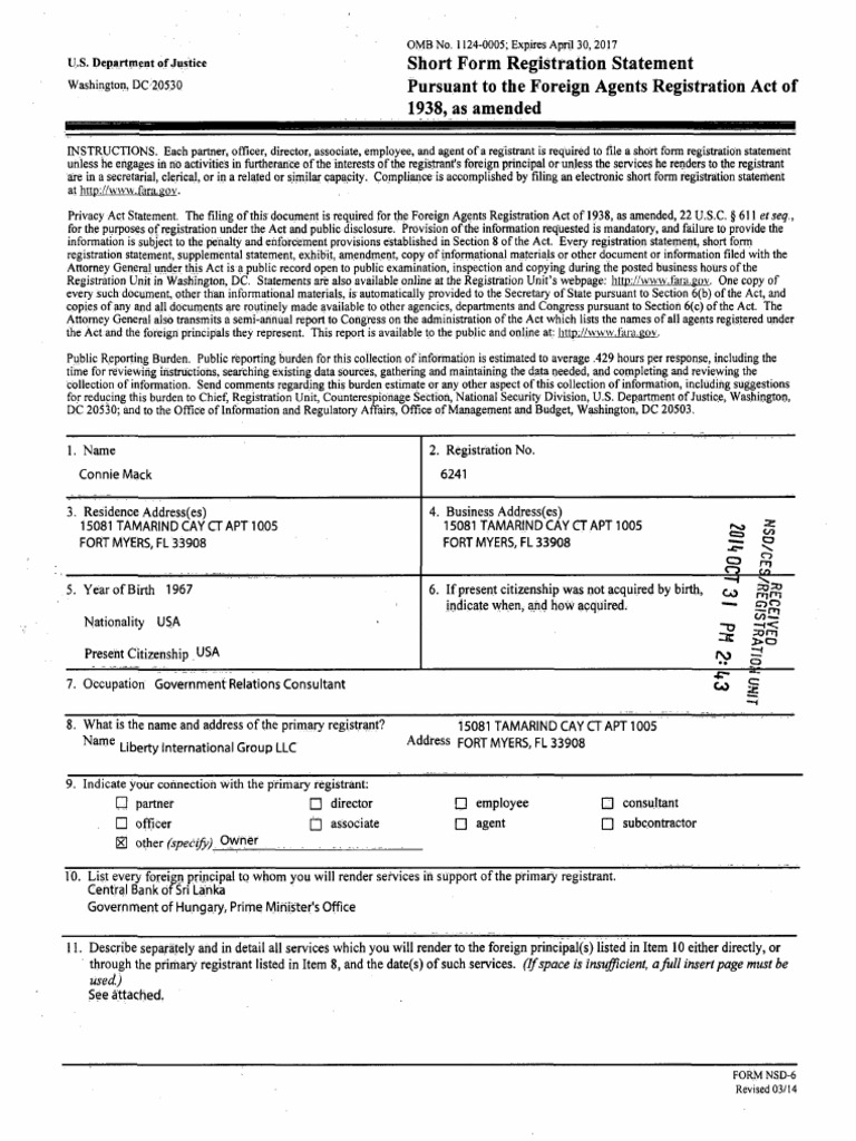 Foreign Agents Registration Statement | PDF | Social Institutions ...