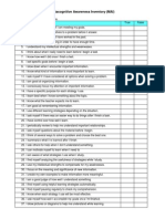 Metacognitive Awareness Inventory With Scoring Guide