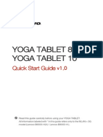 Yoga Tablet 8 / Yoga Tablet 10: Quick Start Guide v1.0