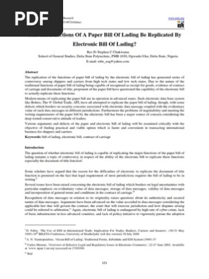 Bill of Lading