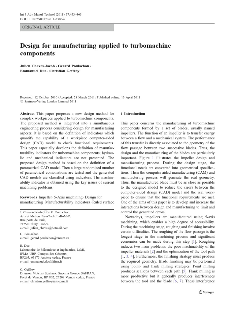 Design Method for Turbomachine Impellers | PDF | Computer Aided Design ...