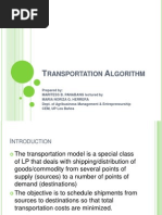 Lecture 9. Transportation and Assignment Models