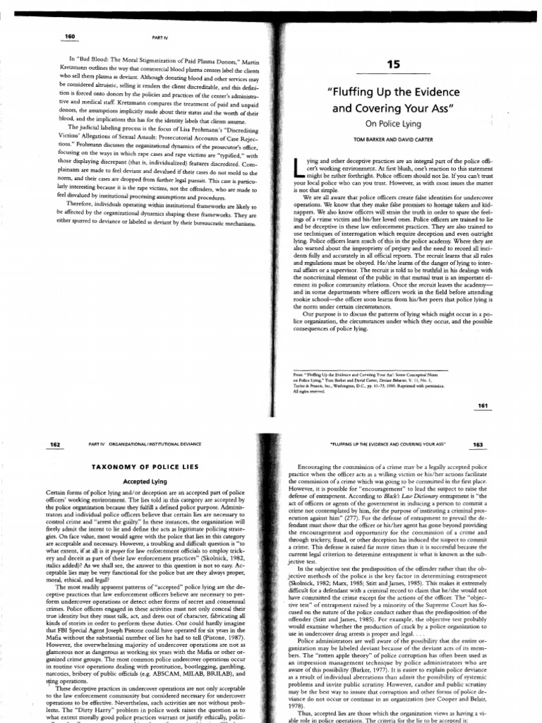 Fluffing Up The Evidence0001 PDF Entrapment Deviance (Sociology)