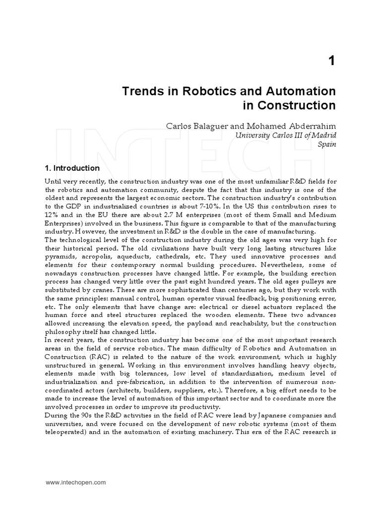 Trends in Robotics and Automation | PDF | Art