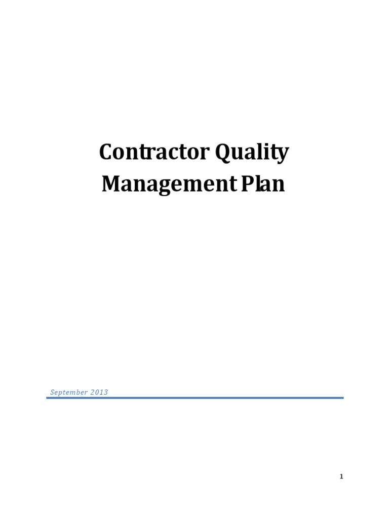 3 Phase SampleQualityControlPlan | PDF | General Contractor ...