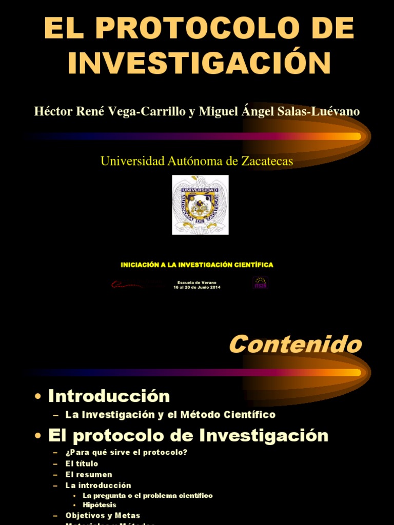 El protocolo de investigacion Método científico Hipótesis