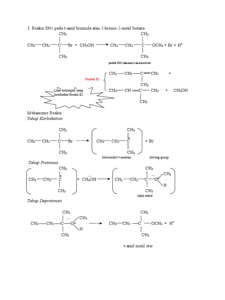 Contoh Mekanisme Reaksi Sn1 Nomor 3 Dan 4