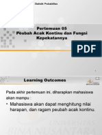 5 Peubah Acak Kontinu Dan Fungsi Kepekatanya