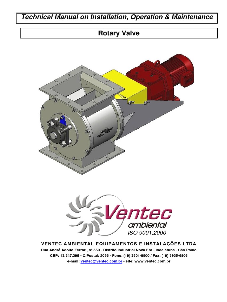Rotary Valve Installation & Maintenance Guide | PDF | Bearing ...