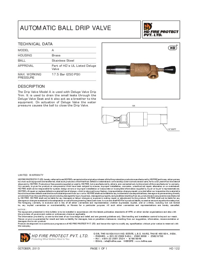 Automatic Ball Drip Valve Leak Valve