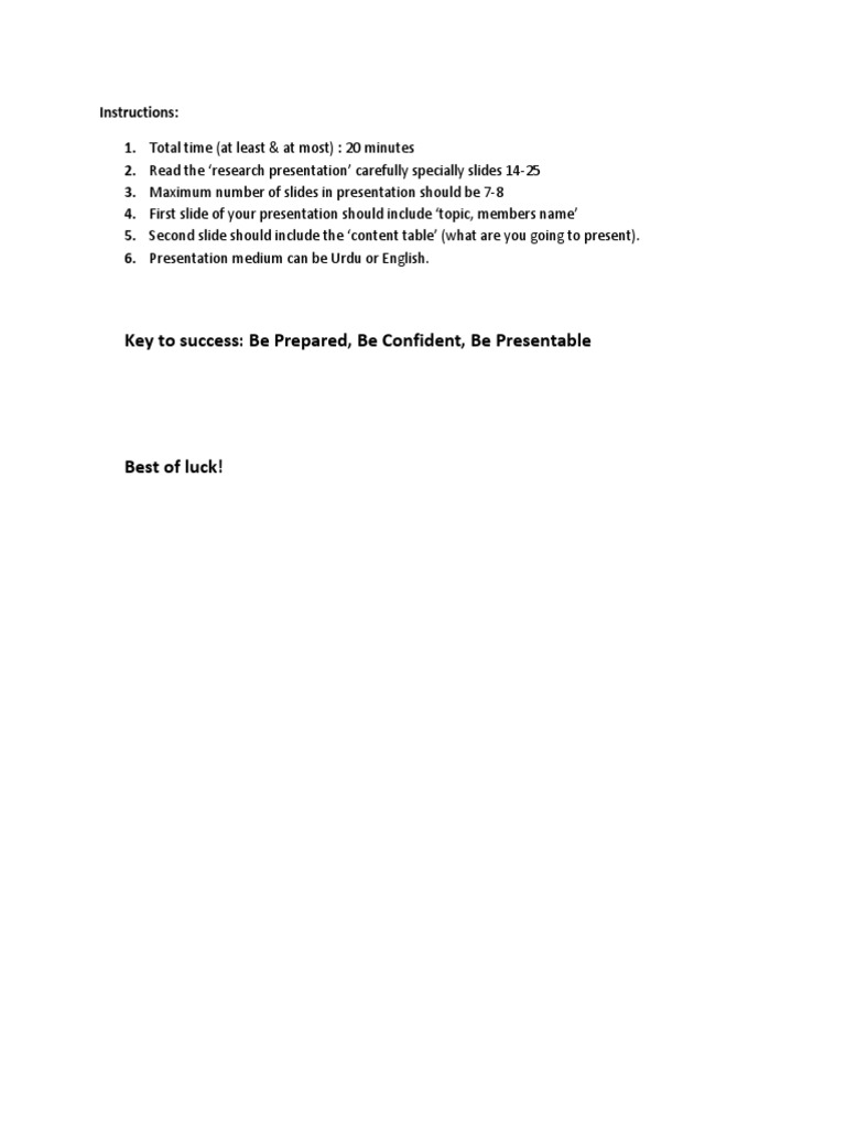 Research Presentation Guidelines | PDF