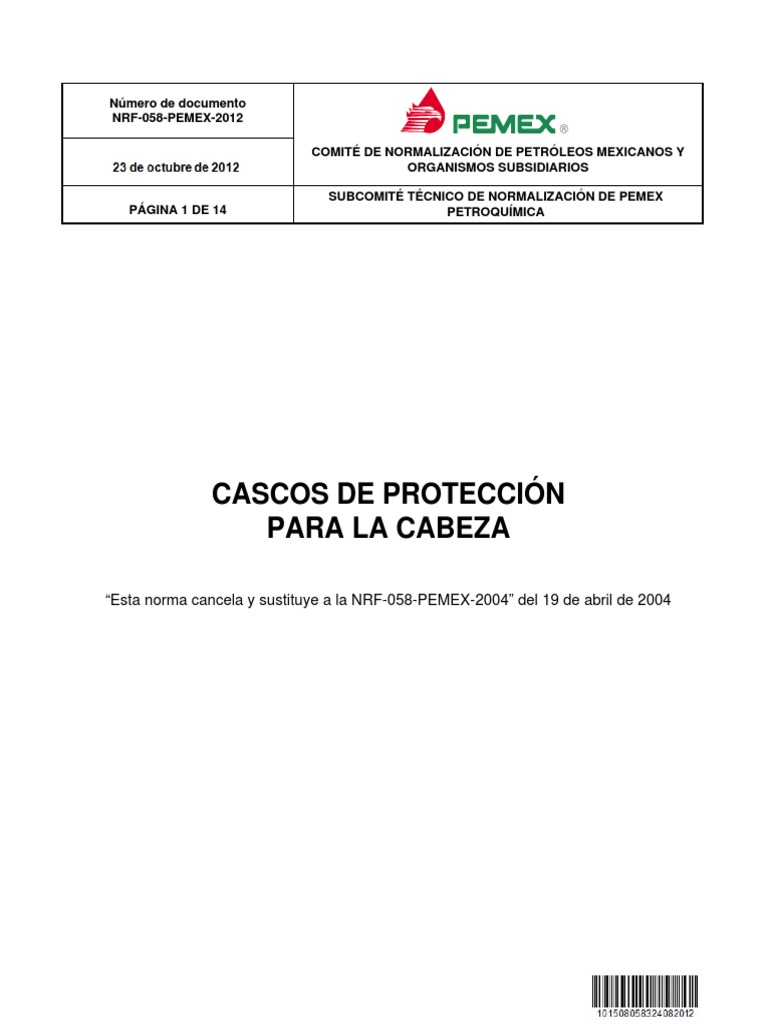 Norma de Referencia NRF-058-PEMEX-2012 | PDF